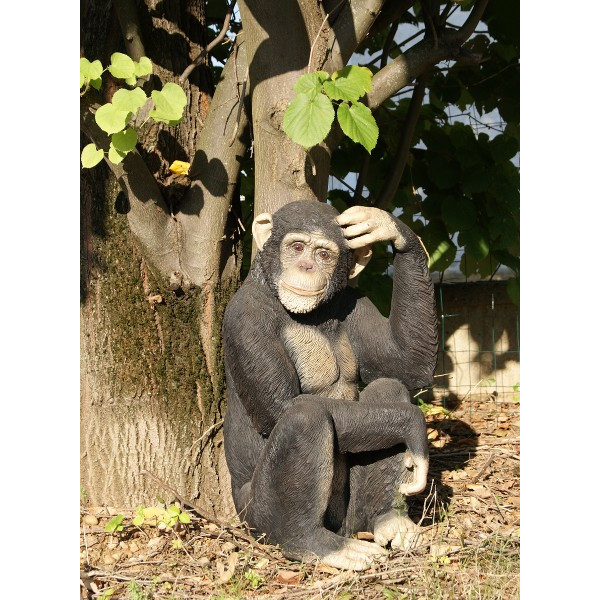 statue d'un chimpanzé assis