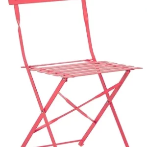 Chaise métallique rouge pliante