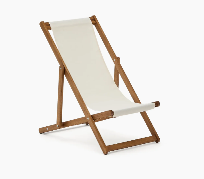 Transat - Chaise longue beige / bois